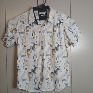 NWT Mojito Men's Large Stretch Print Short Sleeve Shirt (0431F1)